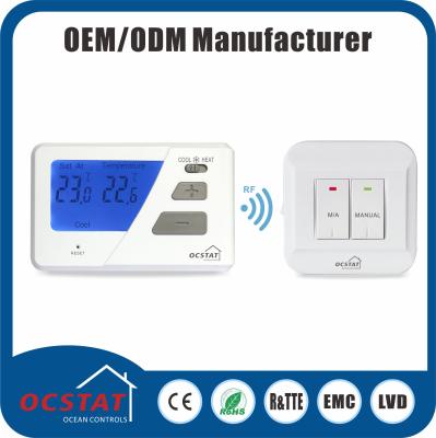 China 230V Air Conditioning Wireless RF Room Thermostat For Combi Boiler RF 868MHZ radio frequency RF Wireless thermostats for sale