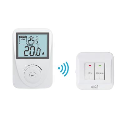 China White / Blue Backlight Intelligent Non-programmable RF Heating and Cooling Thermostat for sale