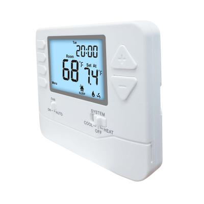 China White Electric or Gas Configurable Heating Room Thermostat Menu Driven Programmable for sale