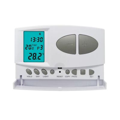 China Weekly Programmable Manual Override Mode Digital LCD Display Thermostat for sale