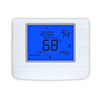 China 24V Wired Programmable Thermostat 50Hz 3A For Air Conditioner Heat Pump for sale