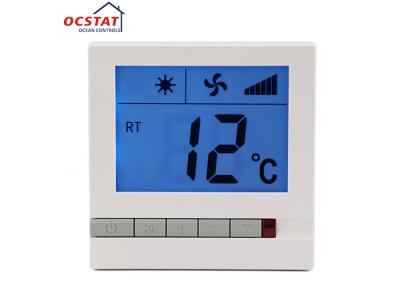 China Wall Mounted Easy Heat Non Programmable Thermostat Large LCD Fan Speed Control for sale