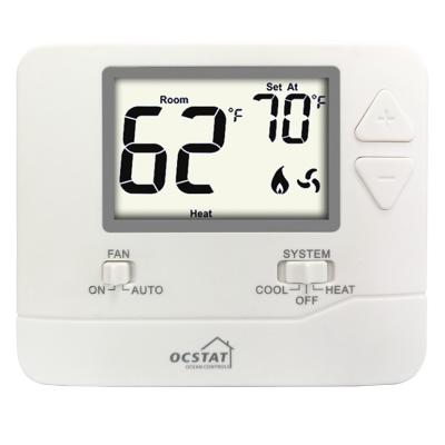 China ABS+PC Material Single Stage Digital Room Thermostat For Electric Heat 24V for sale