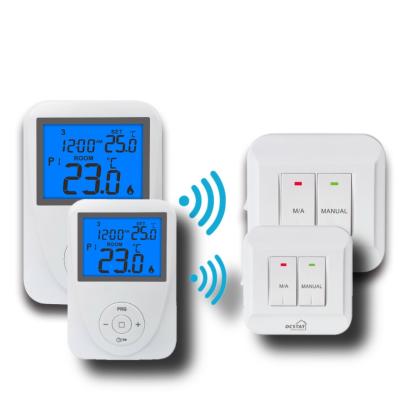 China Wireless Remote Sensor Controlled Thermostat / Domestic Programmable Thermostat for sale