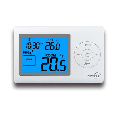 Chine Thermomètre électronique à double fonction de pièce, thermostat programmable de sept jours à vendre