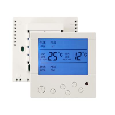 China Wall - Mounted Digital LCD Display 230V FCU Thermostat For Office Save Energy for sale