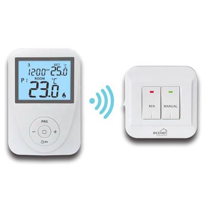 China Electronic Radio Frequency Digital Room Thermostat for Boiler White CE for sale