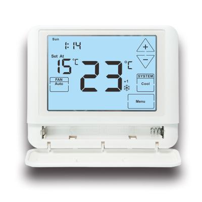 China Programmable Touch Screen Smart Home Thermostat 24V 1 Heat 1 Cool 7 Days for sale