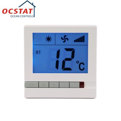 China 230V Non Programmable ABS PC Fan Coil Unit Thermostat for sale
