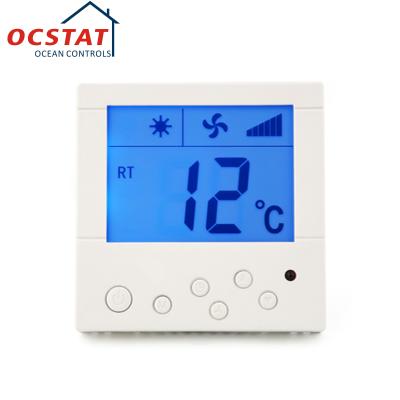 China 230VAC Fireproof ABS Fan Coil Thermostat 1℃ Accuracy for sale
