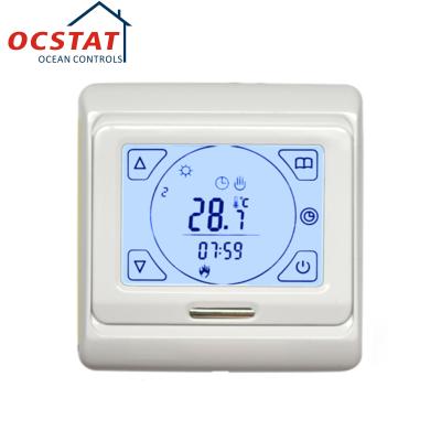 China Touch Screen Weekly Programmable Electronic Room Thermostat 230V 16A for sale