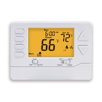 China NTC Sensor 24V LCD 2 Heat 1 Cool Programmable Central Heating Thermostat for sale