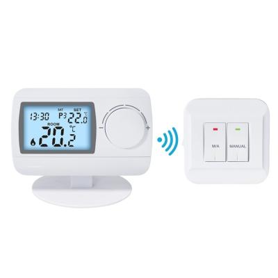 China 220V White ABS RF 7 Day Programmable Wireless Room Thermostat For Heating for sale