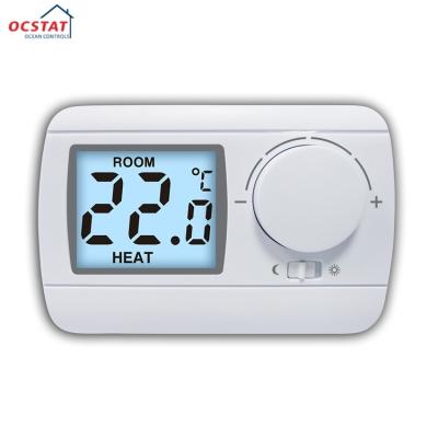 China 250V AC 50Hz Wired Heating Thermostat For Boiler Room HVAC System for sale