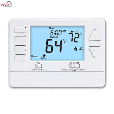 China 24V LCD Digital 1 Heat 1 Cool Wired Room Thermostat for Air Conditioner OEM for sale