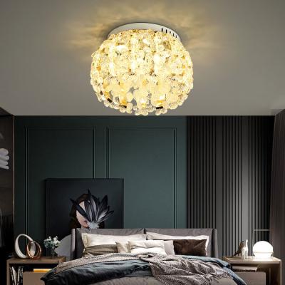 China Modern Lustres Round Crystal Ceiling Lights Living Room Bedroom Suspended Ceiling Lamp for sale