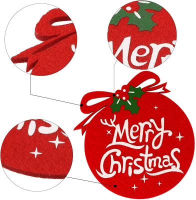Chine Red Felt Coasters Table Mat Xmas Winter Coffee Cup Mat Ornament à vendre