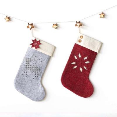 China Felt Grey Christmas Stocking Craft Bulk Candy Bag Craft for sale