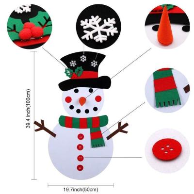 China Wall Hanging Felt Christmas Snowman With Detachable Ornaments Xmas Gifts for sale