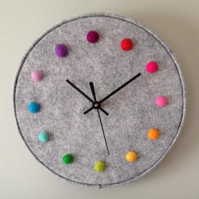 Chine Felt Round Laser Logo Large Wall Clocks Home Decoration Products 12mm Sheet à vendre
