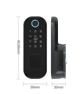 China Wireless Smart Fingerprint Door Lock Surface Mounted Rim Door Lock for sale