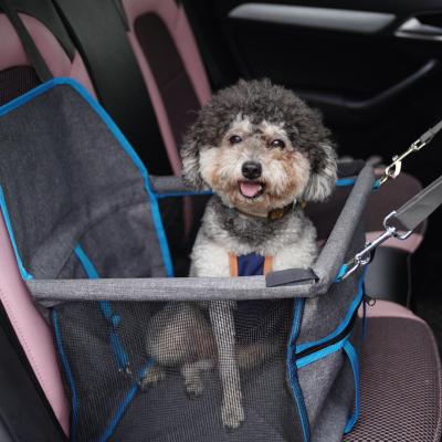China Luxury Pet Bed Foldable Grey Front Dog Car Seat Travel for sale