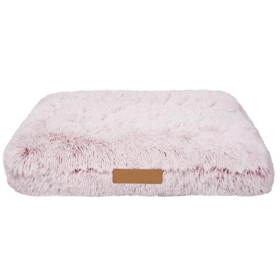 China Plush Memory Foam Warm Dog Plush Pet Bed Cushion Pink Grey for sale