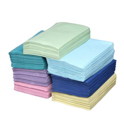 China 3ply Apron Waterproof Colorful Disposable Consumable Dental Bibs 3x45 cm for sale