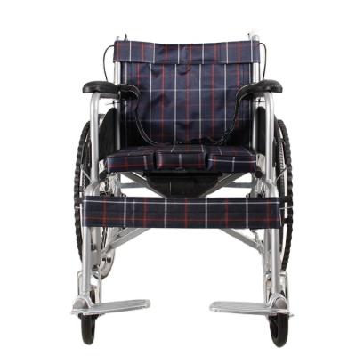 China Silla de ruedas manual ISO13485 de la silla de rueda de la tela escocesa de la clase I en venta