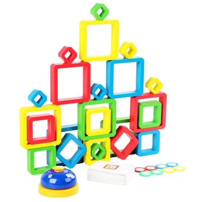 中国 おもちゃアセンブリ ブロックを学ぶ木の知性色の正方形の箱の幼稚園 販売のため