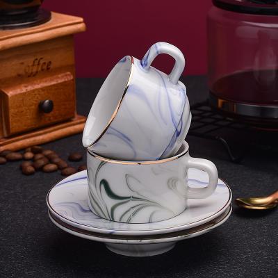 China 80ml Set Of 6 Nordic Marble Coffee Mugs Ceramic Tea Cups for sale