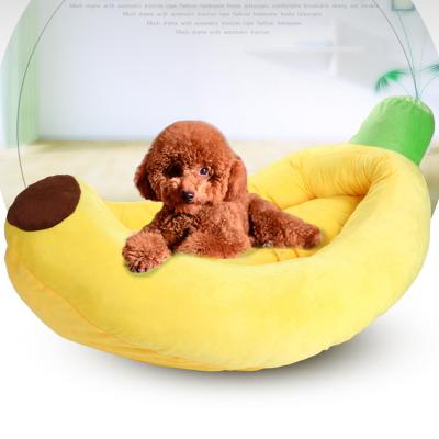 China Plush Soft Cute Dog Bed Banana Shape Pet Cushion Mat Pet Sofas for sale