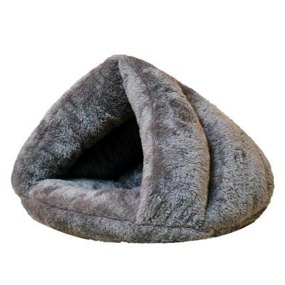 China Plush Warm Slippers Shape Cat Snuggle Cave Pet Bed Cushion 40x40cm for sale