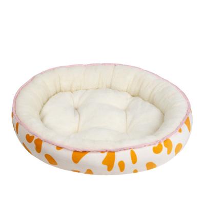 China Short Warm Soft Plush Cat Small Pet Bed Cushion Dog Round Bed for sale