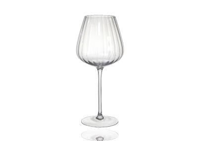 China Food Grade Lead Free Vertical Stripes Crystal Wine Glasses 590ml Red Wine Glass Cup for sale