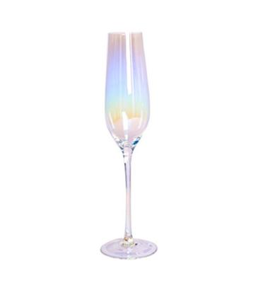 China Hand Made Electroplating Luster Lead Free Crystal Champagne Glasses for sale