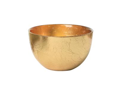 China Hand Made 180ml Centrifugal Casting Lead Free Crystal Glass Fruit Bowl, Gold foil bowl for sale