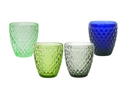 China 10 OZ Crystal Solid Colored Vintage lowballl Glasses , 295ml Colored Tumblerl Glasses for sale