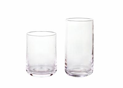 China Clear Lead Free 15cm 17 OZ Hand Blown Highball Glasses Compacted Surface for sale