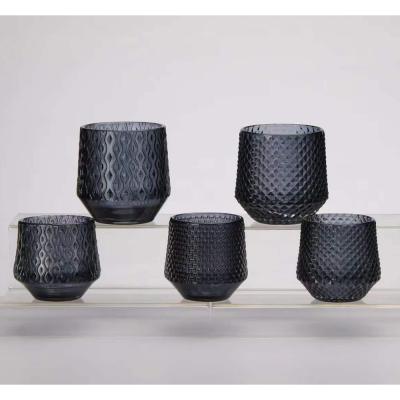 China OEM Thick Wall Glass Candle Cup ​Holders For Wedding Shell Shape Soda Lime Glass for sale