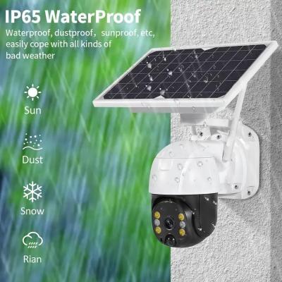China SD Card Solar Powered PTZ Camera , Outdoor 4G Security Camera With Solar Panel for sale
