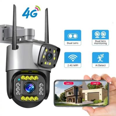 China 4MP 4G Cctv Security Ip Camera Outdoor Dual Lens Network Camera for sale