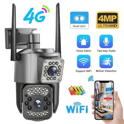 China Wifi 4G IP Camera 4MP 2K PTZ Dual Lens 10X Zoom Outdoor Security Camera for sale
