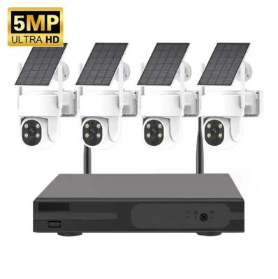 China 4CH WIFI Security Camera System Wireless Cctv Wifi Solar Nvr 4MP Solar IP Battery for sale