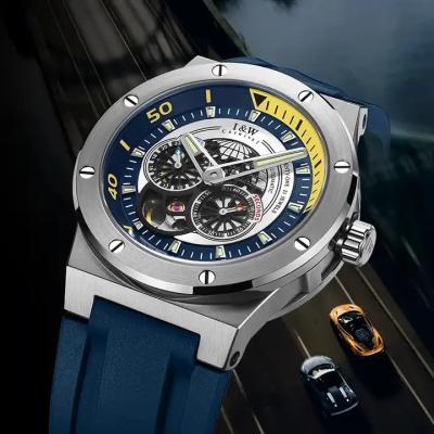 China 320x240 Resolution Waterproof Skeleton Watch For Men Coated Sapphire Crystal for sale