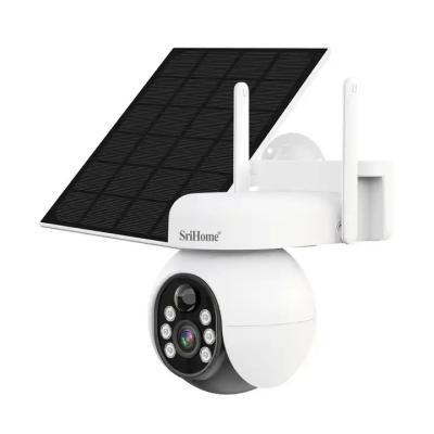 China 4G 4MP Outdoor Camera With Sim Card Waterproof IP65 Solar PIR Human Detection PTZ Floodlight Camera en venta