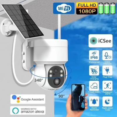 Chine Panneau solaire 5W 4MP WiFi solaire CCTV PTZ Caméra extérieure ICSee 2K sans fil Sécurité solaire WiFi Caméra réseau de batterie à vendre
