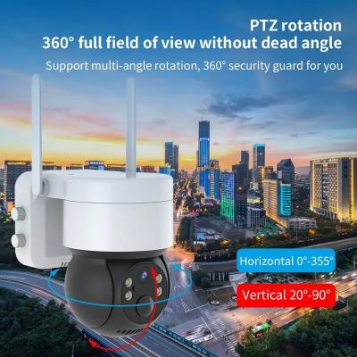 China Outdoor Waterproof PIR Wireless WiFi IP Security PTZ Camera H. 265 2MP Night Vision  Security PTZ Solar WiFi Camera for sale