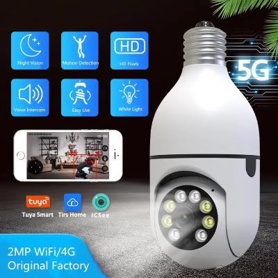 China Portable 128GB Tuya Smart Life 2MP CCTV Camera 360 1080P 5G Security Guard Bulb Camera for sale