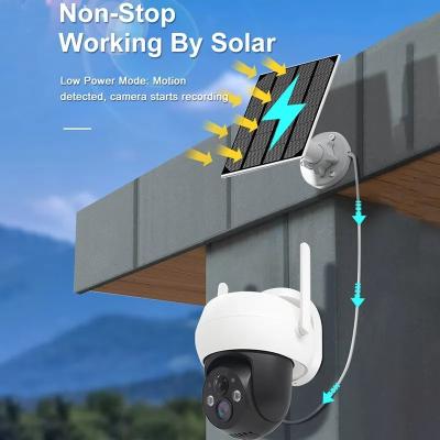 China Solar IP Camera WiFi Outdoor 9000 MAh Battery AI PIR 3MP Video Surveillance Wireless Cam Home Security Protection PTZ à venda